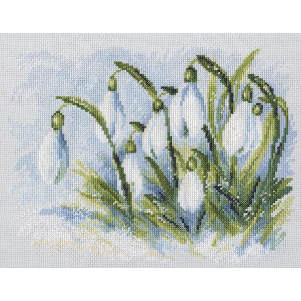 Broderikit snödroppar 25x19 cm RTO