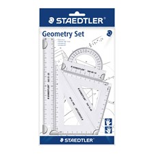 Staedtler Geometriasarja: viivain, astemitta, 4 osaa, läpinäkyvä