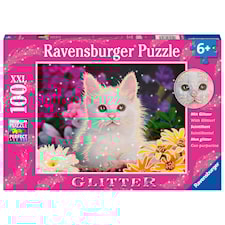 White Kitten Glitter Pussel XXL 100 bitar Ravensburger