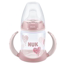 First Choice+ Drickpipsflaska Silikon150 ml, Hearts/Rosa, NUK