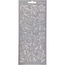 Ääriviivatarra, oksat, arkki 10x23 cm, hopea, 1 ark