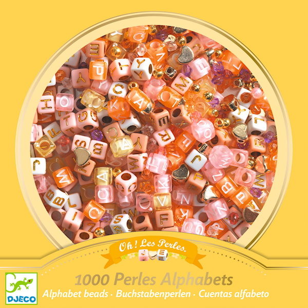 Alfabetsperler Gull 1000-pakning Djeco