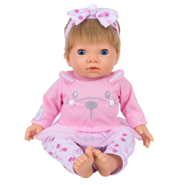 Rosa Bunny Baby Dukke Rosa 44 cm Tiny Treasures