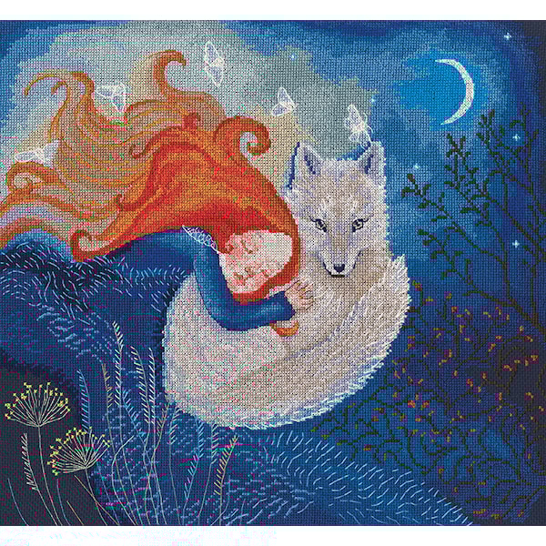 Broderisett under skogens løvtak 38x34,5 cm RTO