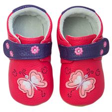 Lädersko ClassicZ Butterfly Fuchsia Strl 20, Rose et Chocolat