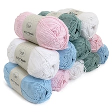 Adlibris Cotton Garn 100g Pastell Bestemorsrutor 12-pakk