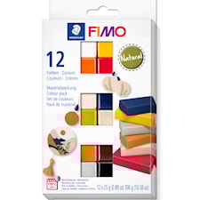 FIMO Leire Natural Colours 12x25g Staedtler