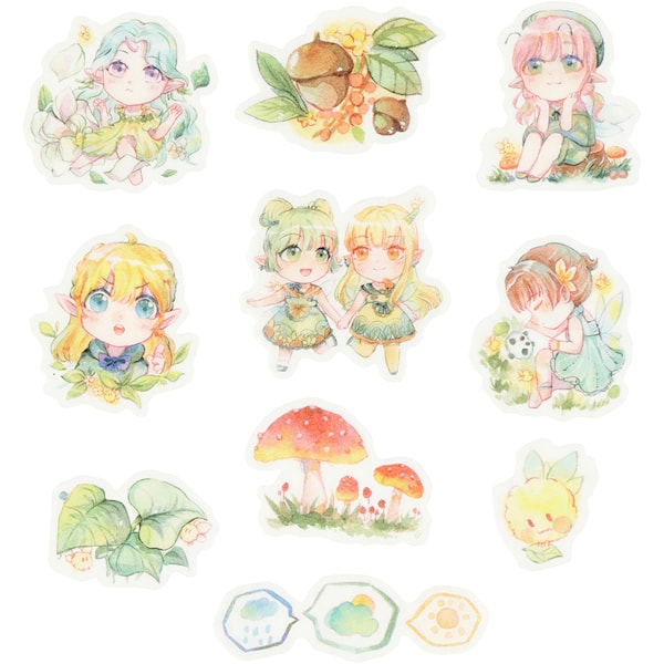 Washi stickers, småjenter, str. 20-50 mm, 30 stk./ 1 pk.