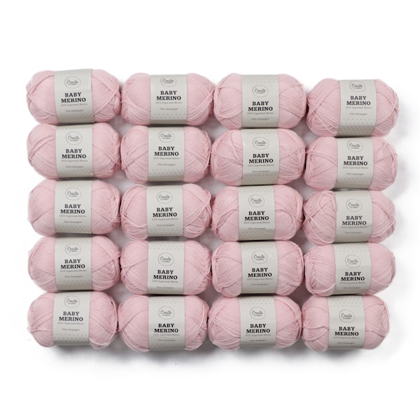 Adlibris Baby Merinoull Garn 50g Pink Champagne A131 20-pack