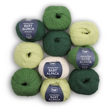 Adlibris Baby Alpaca Garn 50g Greenery 10-pack