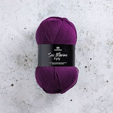 Sox Merino 4-ply villasekoite100g Nocturne (002) Svarta fåret