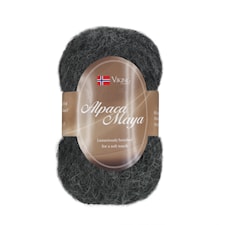 Alpaca Maya 50 g musta/hiilenharmaa Viking Garn