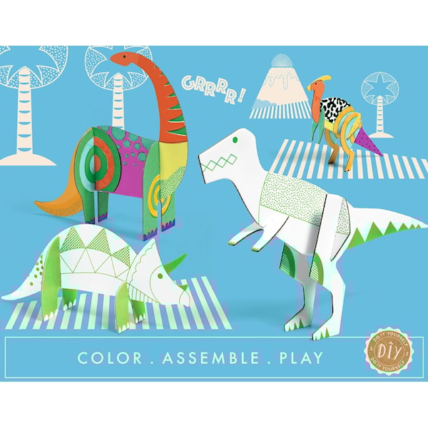 Dinosaurier byggsats i kartong Djeco