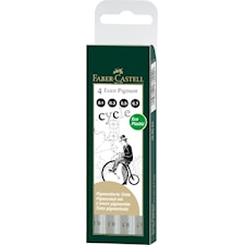 Fineliner Svart Ecco Pigment 0.1/0.3/0.5/0.7  4-pack Faber Castell