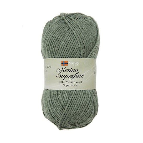 Viking of Norway Merino Superfine Garn Merinoull 50g Mossgrön 635