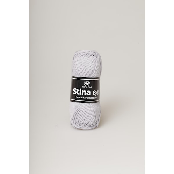 Stina 8/8 Garn Bomull 50 g lys grå 203 Svarta Fåret