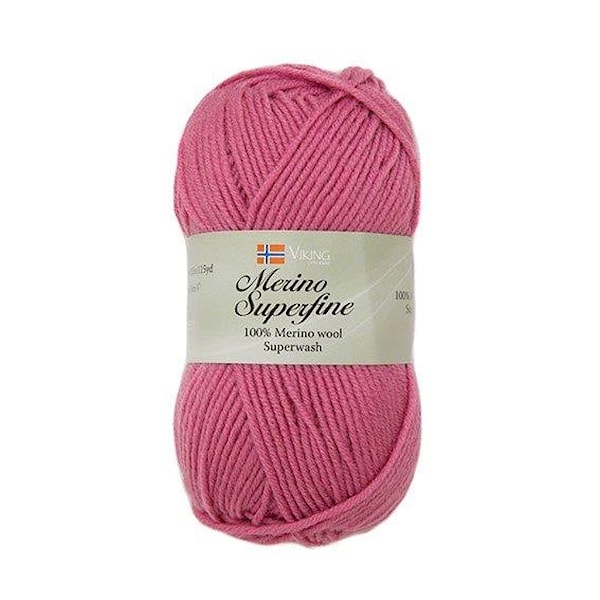 Viking of Norway Merino Superfine Garn Merinoull 50g Mörkrosa 663