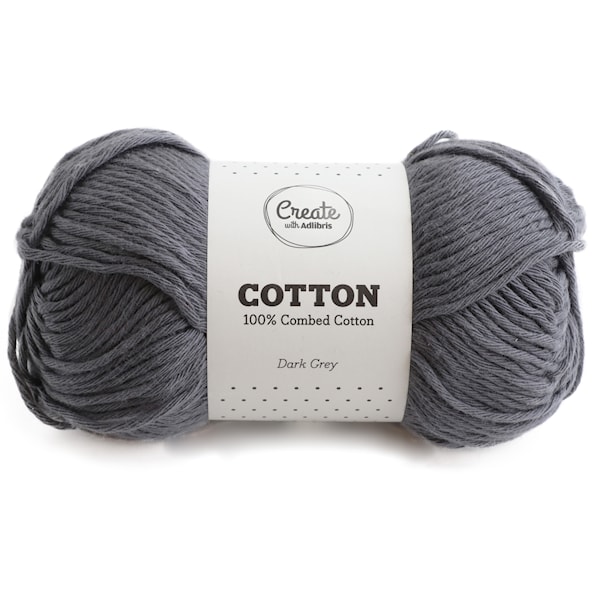 Adlibris Cotton Garn 100g Dark Grey A182