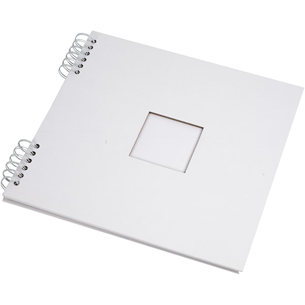 Scrapbok med spiral, str. 30,5x30,5 cm, 250 g, hvit, 1 stk.