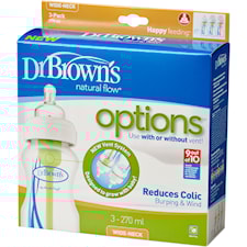 Nappflaska 3-p Options Wideneck 270ml, Dr.Brown