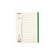 Pappregister 1-12 A4 Grön