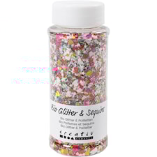 Bio-glitter & paljetter mixade färger 140 ml/ 1 burk