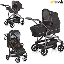 Barnevognpakke Rapid 4S Plus, Caviar/Neon, Hauck