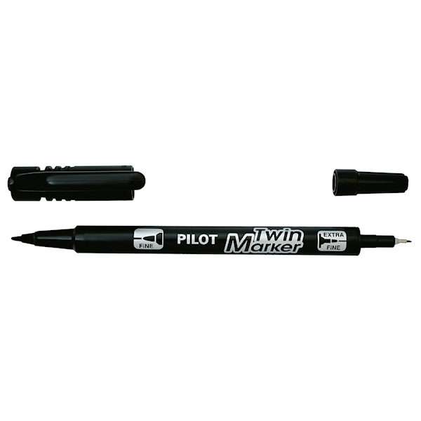 Merkepenn Pilot SCA-TM-BG Twin sort