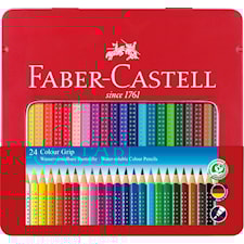 Grip Färgblyertspennor 24 st i Metalletui Faber-Castell