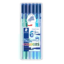 Triplus® color 6 kpl, STAEDTLER-paketissa, 1 mm kuituterä. Ocean