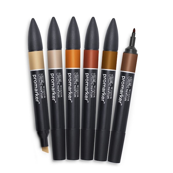 Winsor & Newton Merkepenn ProMarker 6 Skin Tones Set 2