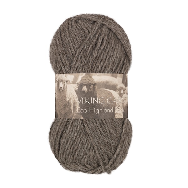 Highland Eco Wool Garn 50 g Grå 215 Viking Garn