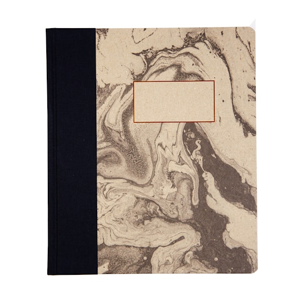 A5 Inbunden Anteckningsbok, Black And White Marbling