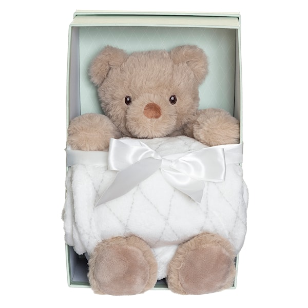 Teddykompaniet Svea Kosedyr med Teppe i Gaveeske, Beige -  Dåpsgaver - Polyester