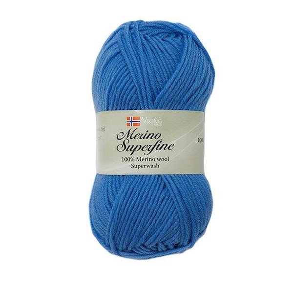 Viking of Norway Merino Superfine Garn Merinoull 50g Blå 623