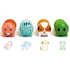 Stämpelset Husdjur självhäftande stämplar 4-pack Djeco