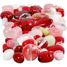 Glaspärlor Hjärta, Nyckelpiga, Blad 5-22 mm 60 g Creativ Company