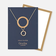 Gullbelagt halskjede med hamret sirkel anheng