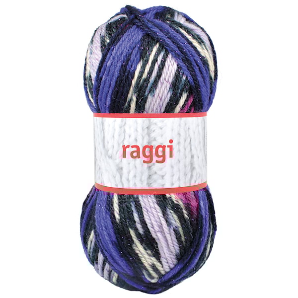 Raggi 100g Liila, luumunvärinen kimalle (15134)