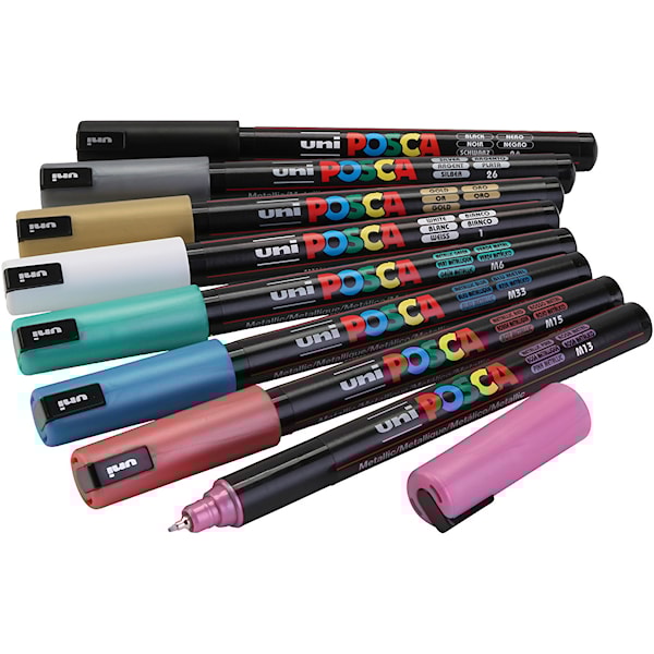 Posca Marker Set 8-p Metallic Farger PC-1MR Spiss 0,7mm