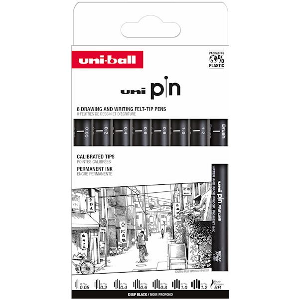 Fineliners Pin 200 Classic - 011 8-pack Uni-Ball