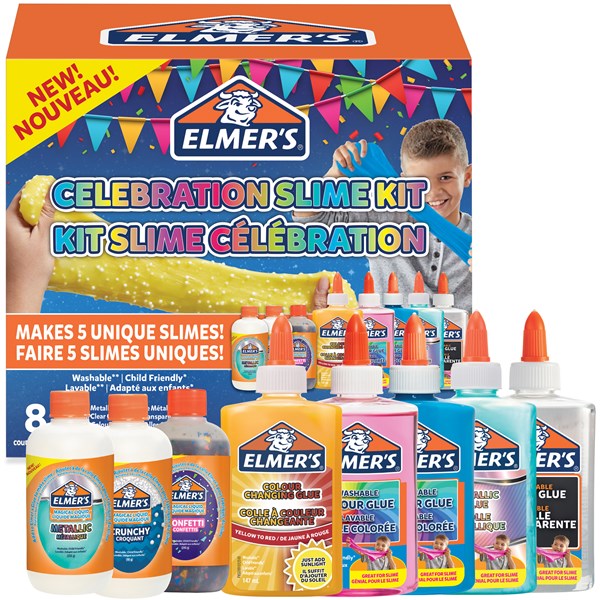 Elmers Slime Kit Glitter, colorshift, Crunchy,mettalic