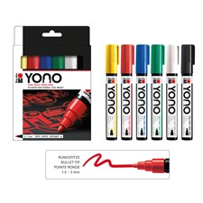 Markerpenna YONO, Basic Set med 6 markers 1.5-3 mm.