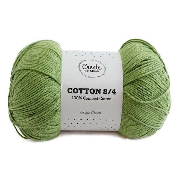 Adlibris Cotton 8/4 lanka 100g Grass Green A093