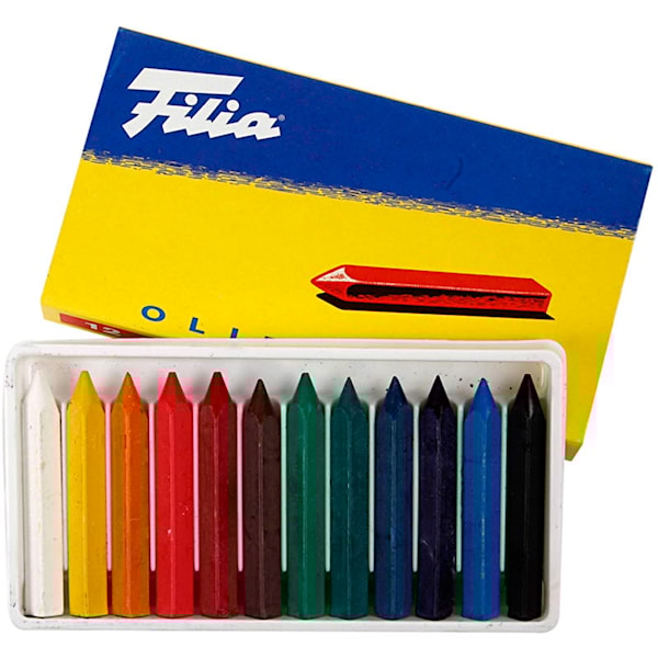 Oliekridt filia, med spids, æske a 12 stk.