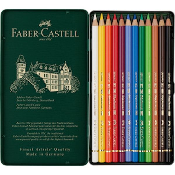 Faber-Castell -  Polychromos Colour Pencil tin of 12
