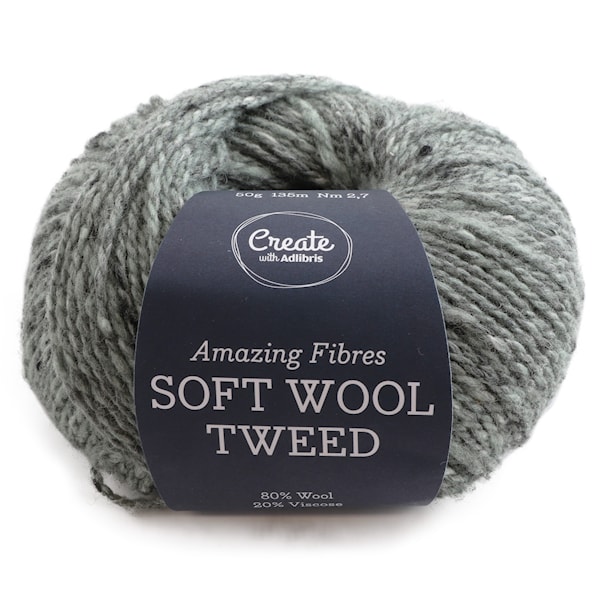 Adlibris Soft Wool Tweed 50g Eggshell Green A471