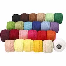 Mercerisert Bomullsgarn, ass. farger, 24x20 g/ 1 pk.