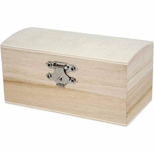 Skattkista av Trä 11 5x5 8x5 8 cm 1 st (kejsarträd) - träfigurer & träföremål Skattkista av Trä 11 5x5 8x5 8 cm 1 st (kejsarträd) - träfigurer & träföremål