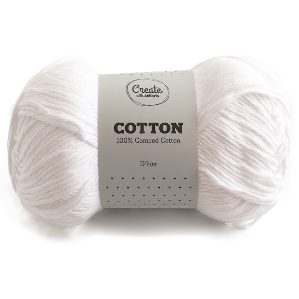 Adlibris Cotton Garn 100g White A027